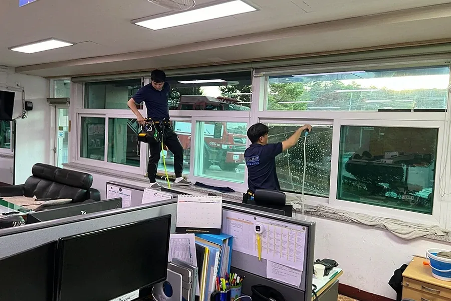 경기 의정부 지식산업센터 통유리 시공 후 전경